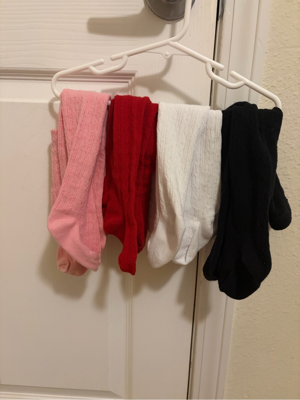 Baby girls Cable Knit Tights - Pink, Red, White, Black
